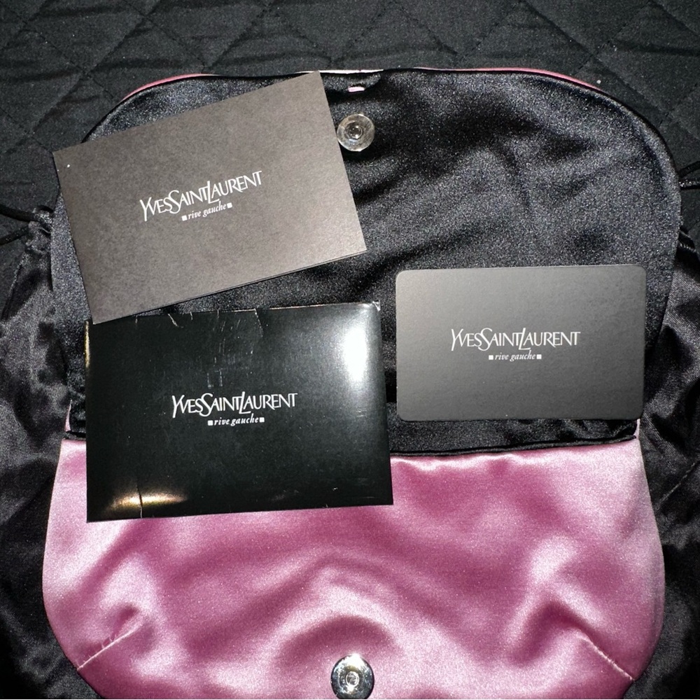 Yves Saint Laurent Pink Satin Evening Clutch (Vintage) - Picture 7 of 10